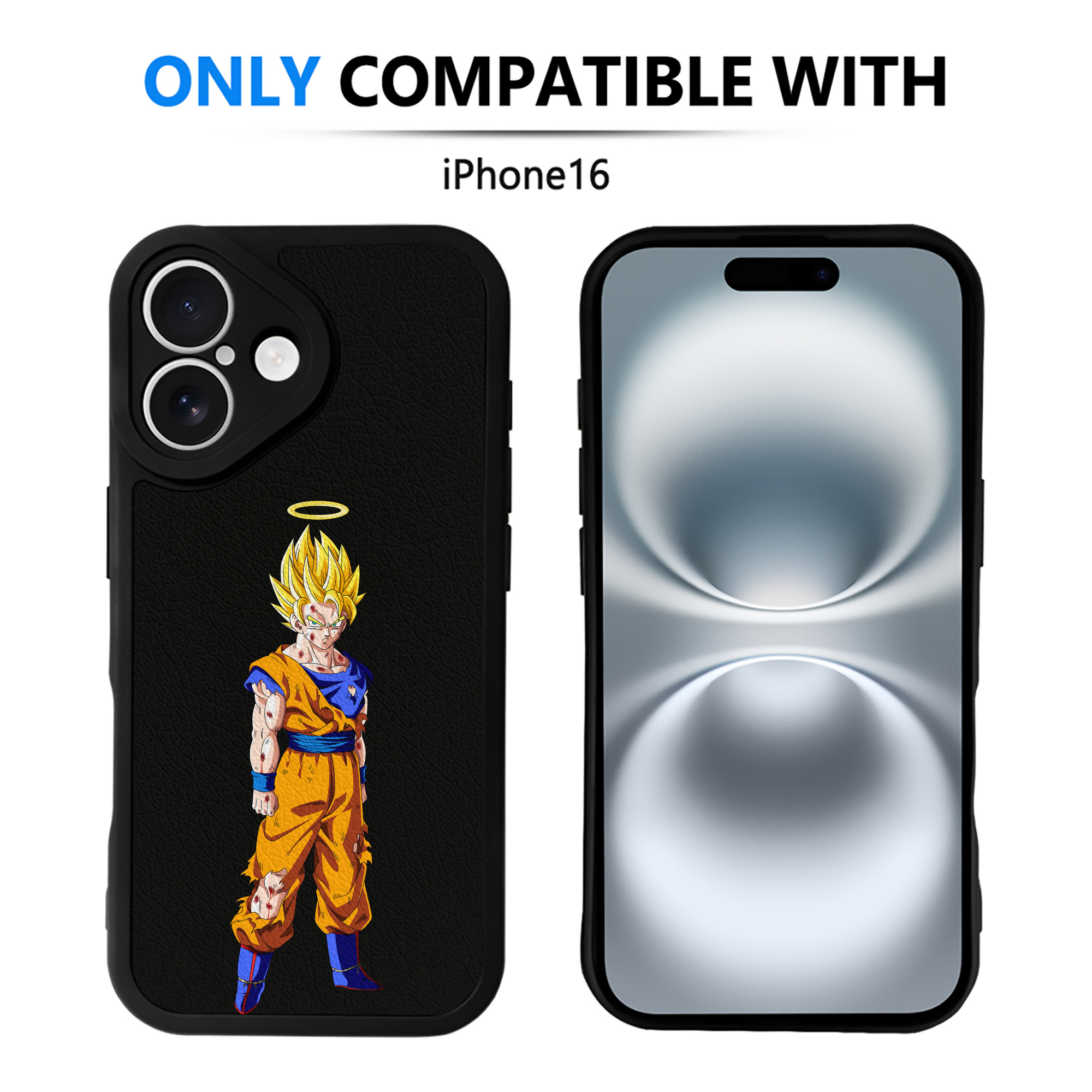 （画像用） ドラゴンボール 孫悟空（そん ごくう）Son Goku カカロット DRAGON BALL Kakarotto 【iPhone 16シリーズ対応】シリコンスマホケース（レザー調） 材質：シリコン